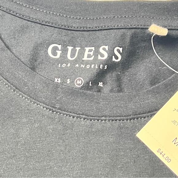 Guess Women's Short Sleeve Black Rhinestone Logo Selina Crew Tee Sz M - Picture 10 of 12